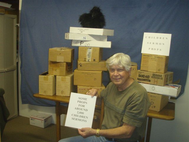 Stacked boxes of props